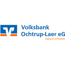 Volksbank Ochtrup-Laer Logo, blaues "V", regional verbunden.