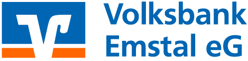 Volksbank Emsland Logo mit blau-orange Farbschema.
