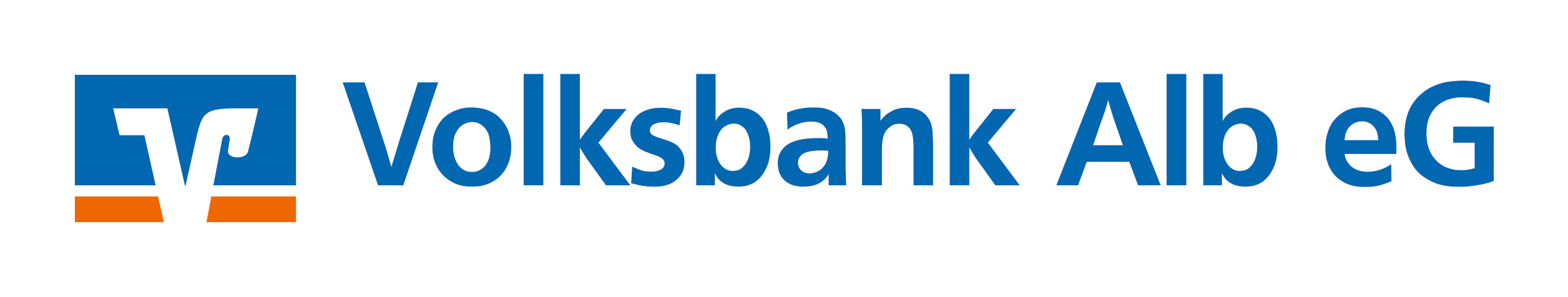 Volksbank Alb eG Logo in Blau und Orange
